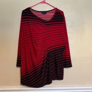 💞 5 for $10💞 Investments Asymmetrical Red & Black Shirt